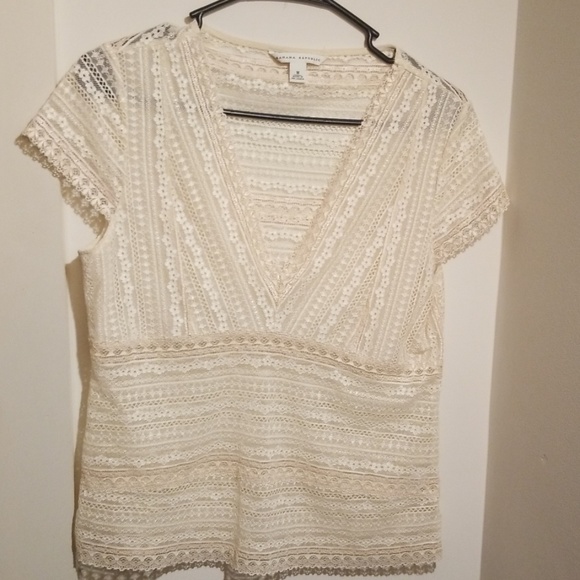 Banana Republic Sheer short sleeve printed top - Picture 1 of 5